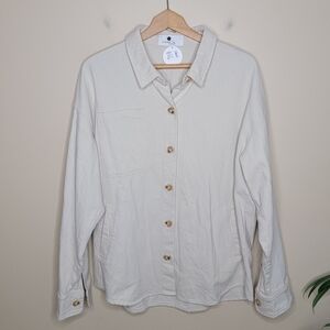 NWT Everyday Chic Boutique | Twill Shacket in Cream Sand NWT Size S/M